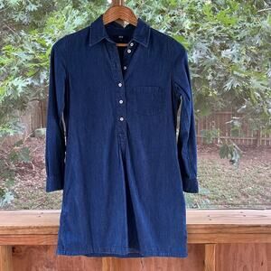 Uniqlo Women's Blue Denim Long Sleeve Mini Dress Size S